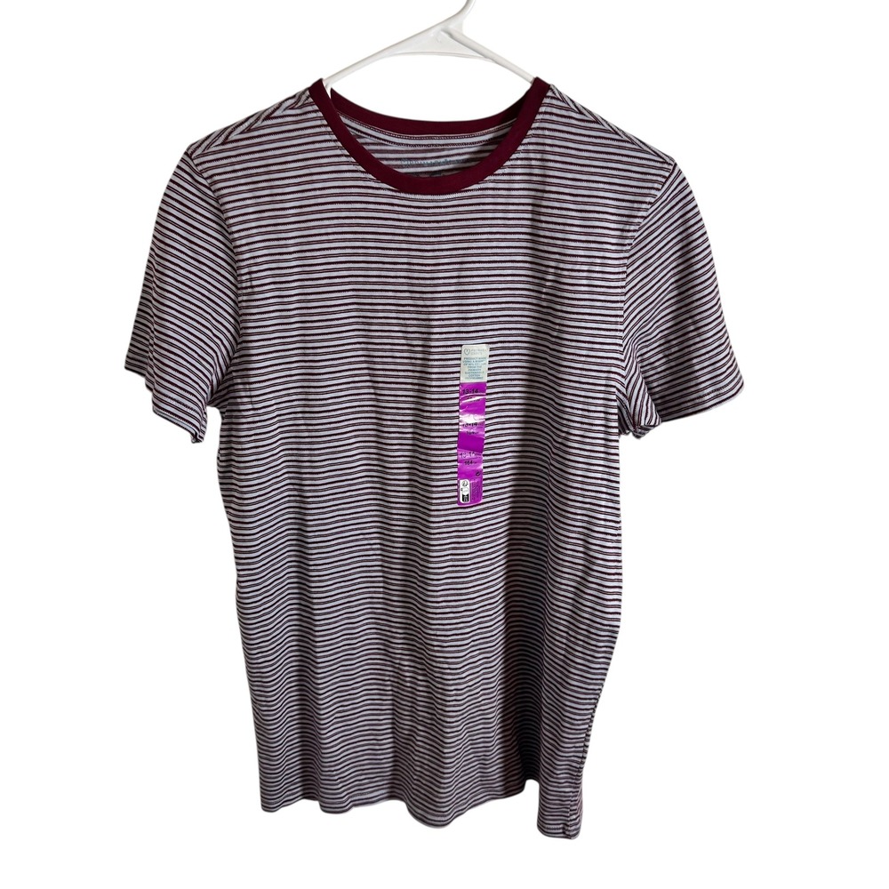 Primark Kids Striped T Shirt Maroon White Cotton Size 13 14 Years 164cm‎
